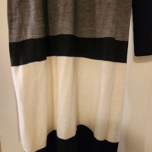 Black cream and gray sweater dress